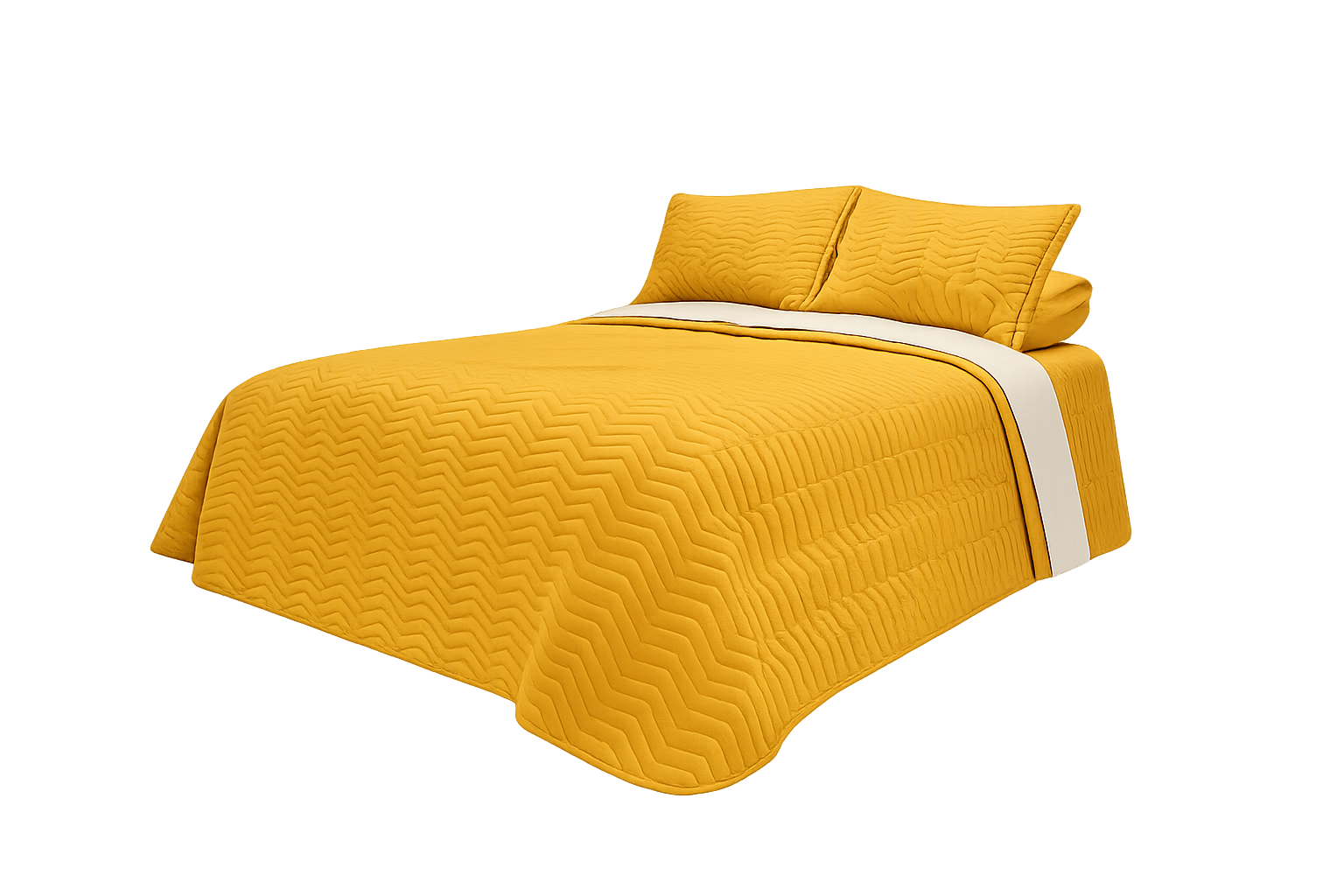 COBERTOR LOFT AMARILLO BLANCO FULL (2 plazas)