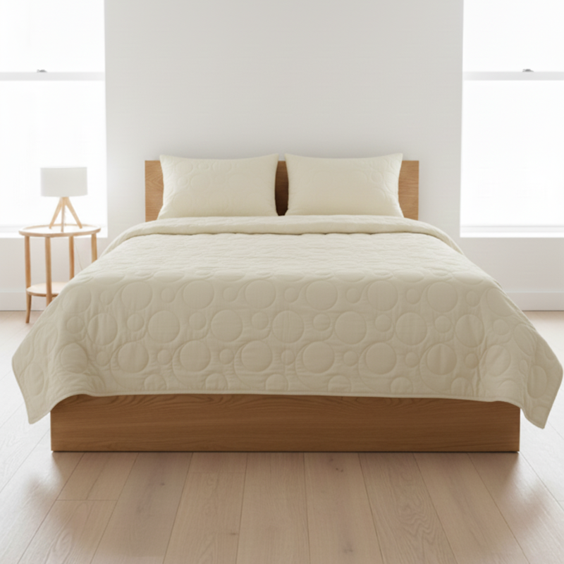 COBERTOR SUEDE IVORY FULL - 2 PLZ