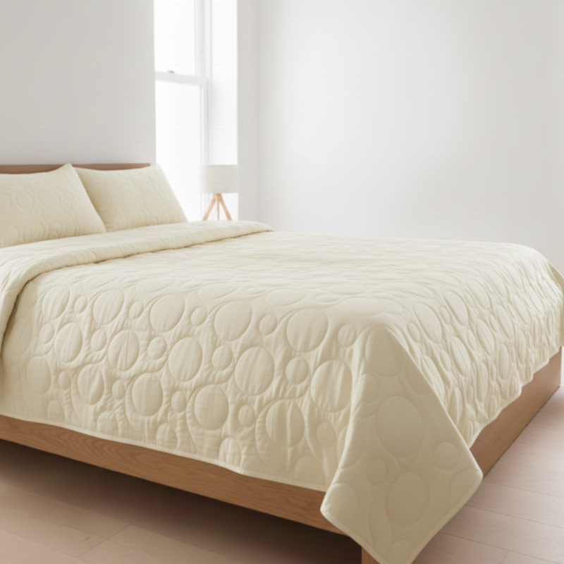 COBERTOR SUEDE IVORY KING - 3 PLZ