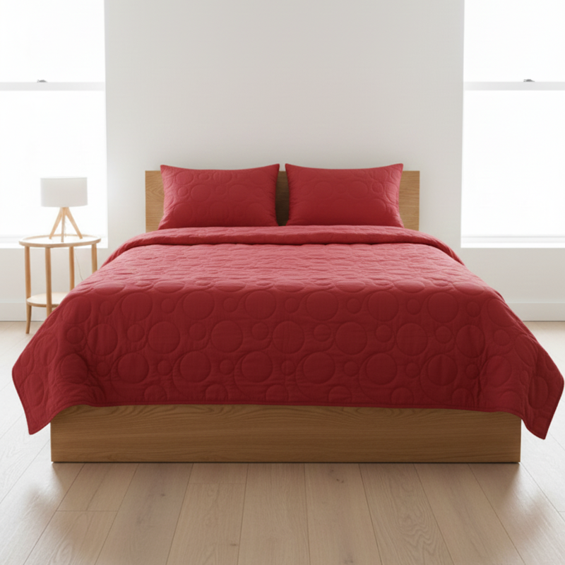 COBERTOR SUEDE ROJO QUEEN - 2.5 PLZ
