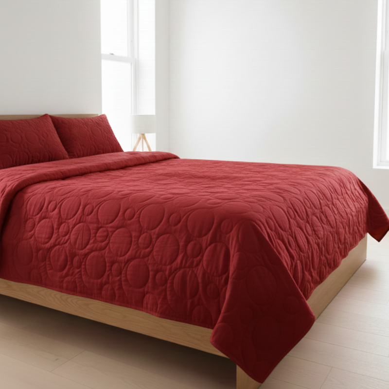 COBERTOR SUEDE ROJO FULL - 2 PLZ