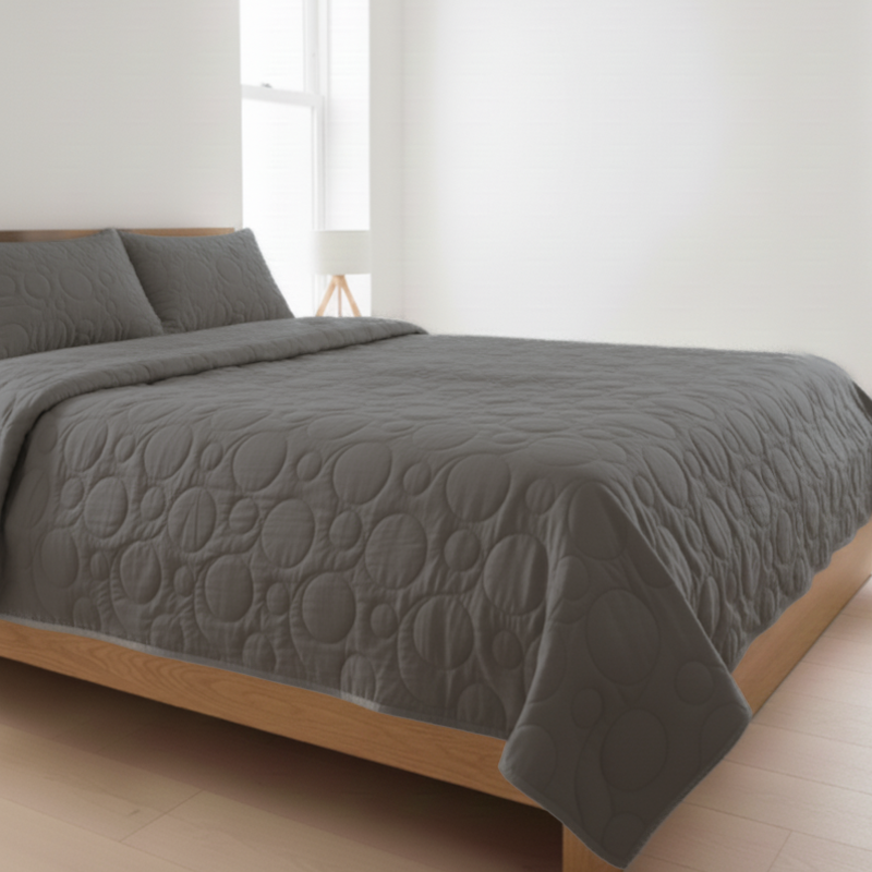 COBERTOR SUEDE PLOMO QUEEN - 2.5 PLZ