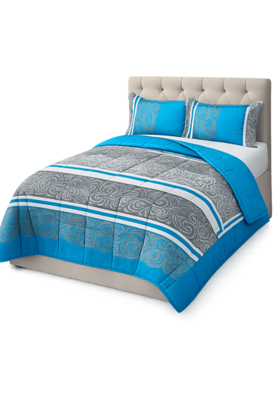 EDREDON ESTAMPADO GALAXY TURQUESA